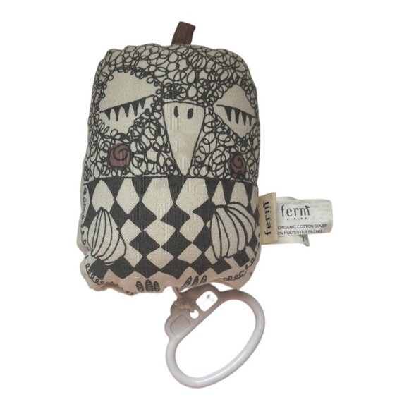 Ferm Living Musical Baby Mobile Toy Black & White Shirley Design Organic Cotton - Picture 3 of 9